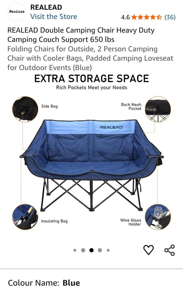 REALEAD Double Camping Chair in grey - photo 5