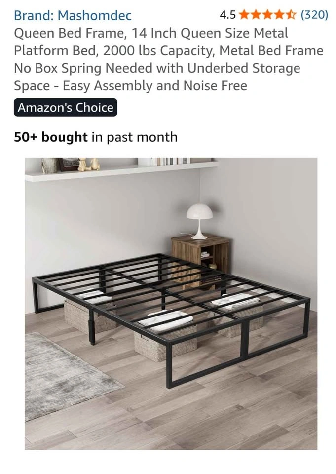 Mashomdec Queen Size Metal Platform Bed Frame - photo 2