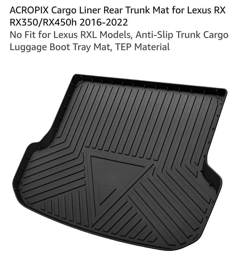 Cargo Liner Rear Trunk Mat for Lexus RX RX350/RX450h 2016-2022