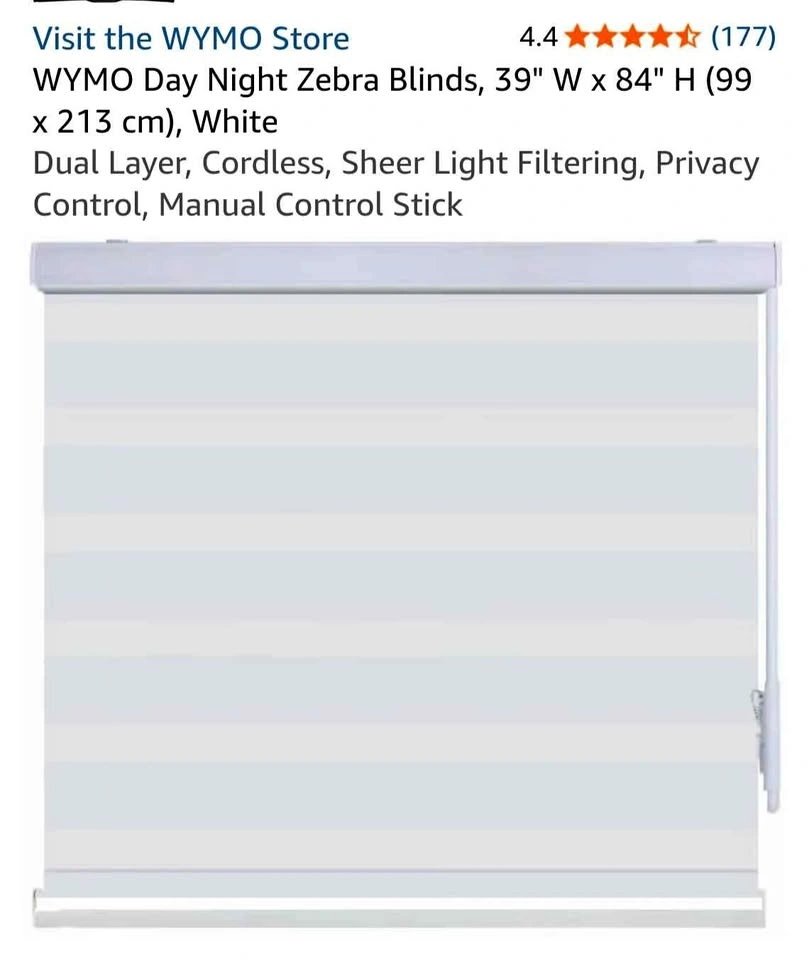 WYMO Day Night Zebra Blinds Read Description
