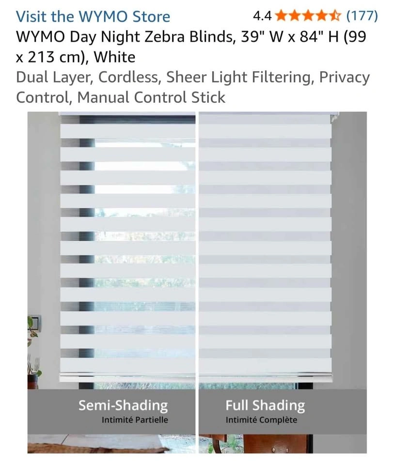 WYMO Day Night Zebra Blinds Read Description - photo 2