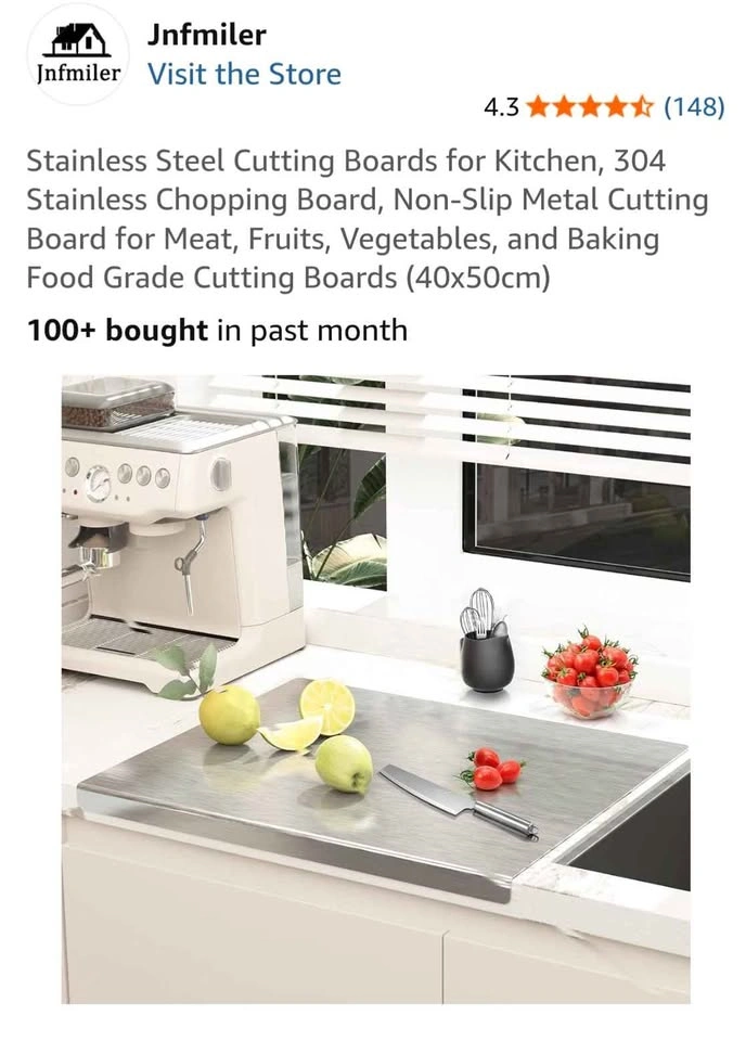 304 Stainless Steel Cutting Board (40x50cm) 2 available