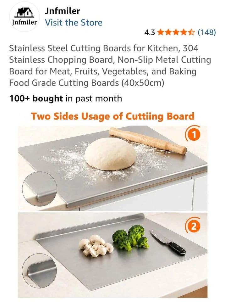 304 Stainless Steel Cutting Board (40x50cm) 2 available - photo 3