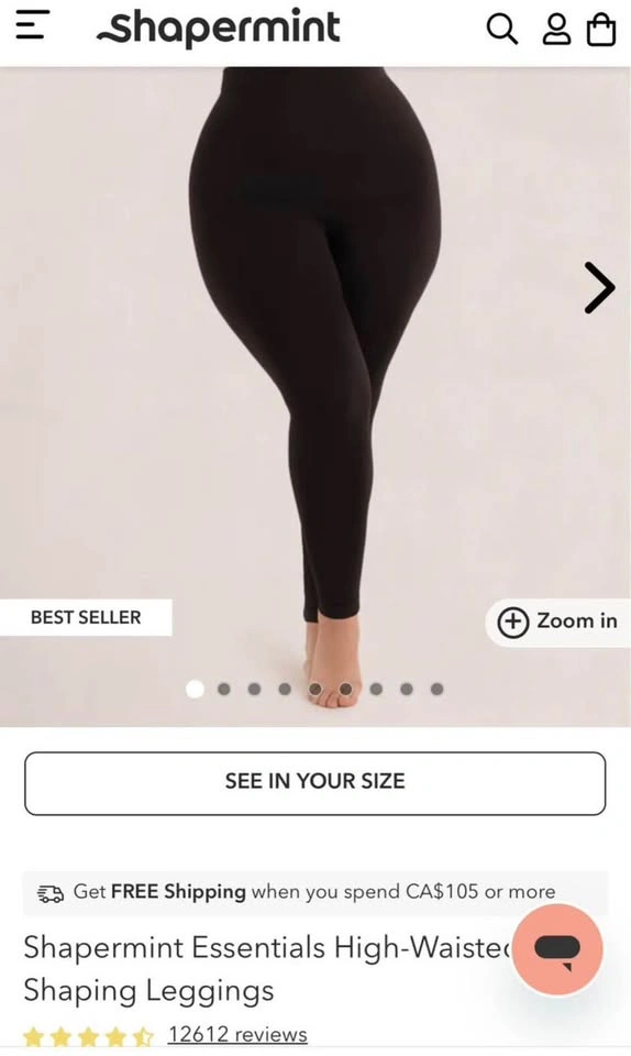 Shapermint Essentials High Waisted Shaping Leggings MEDIUM - photo 4