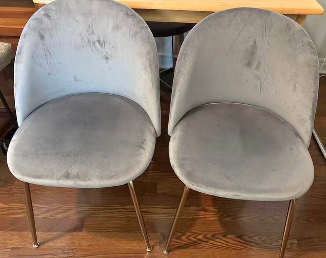 Structube Grey Velvet Dining Chairs