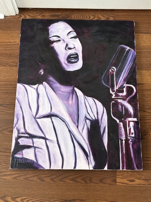 Original Jazz Singer Acrylic Painting