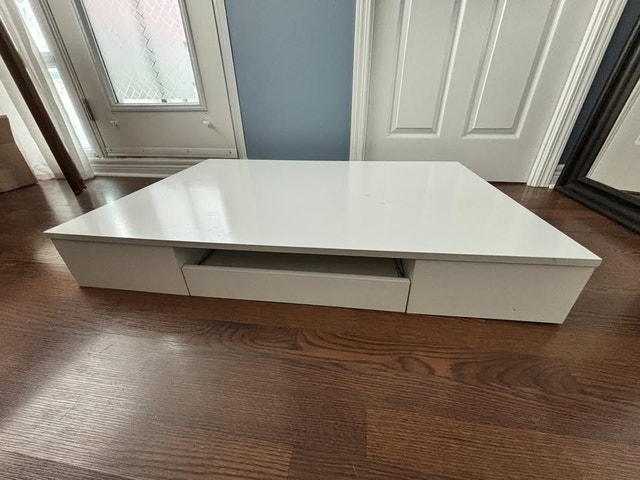 Low-Profile White Storage Cabinet