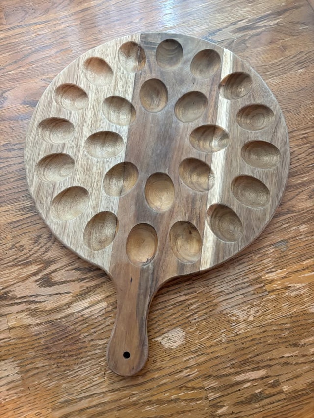 Solid Wood Egg Serving Tray