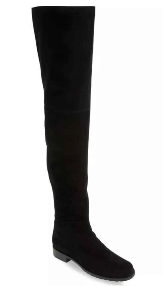 Stuart Weitzman Hilo Over-the-Knee Suede Boots - Black Size 6 - photo 4