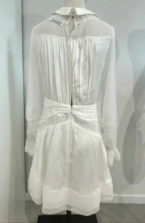 Self-Portrait Twist Front Ivory White Mini Dress - photo 5