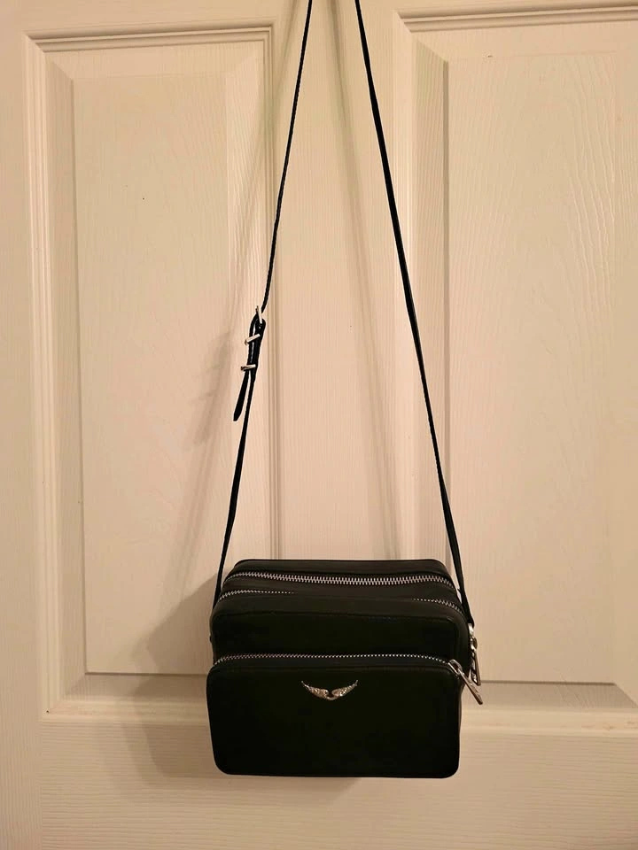 Zadig & Voltaire XS Boxy Wings Black Leather Camera Bag