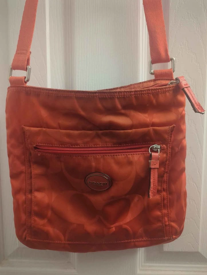 Coach Signature Nylon Crossbody – Orange (Getaway File Bag) - photo 3