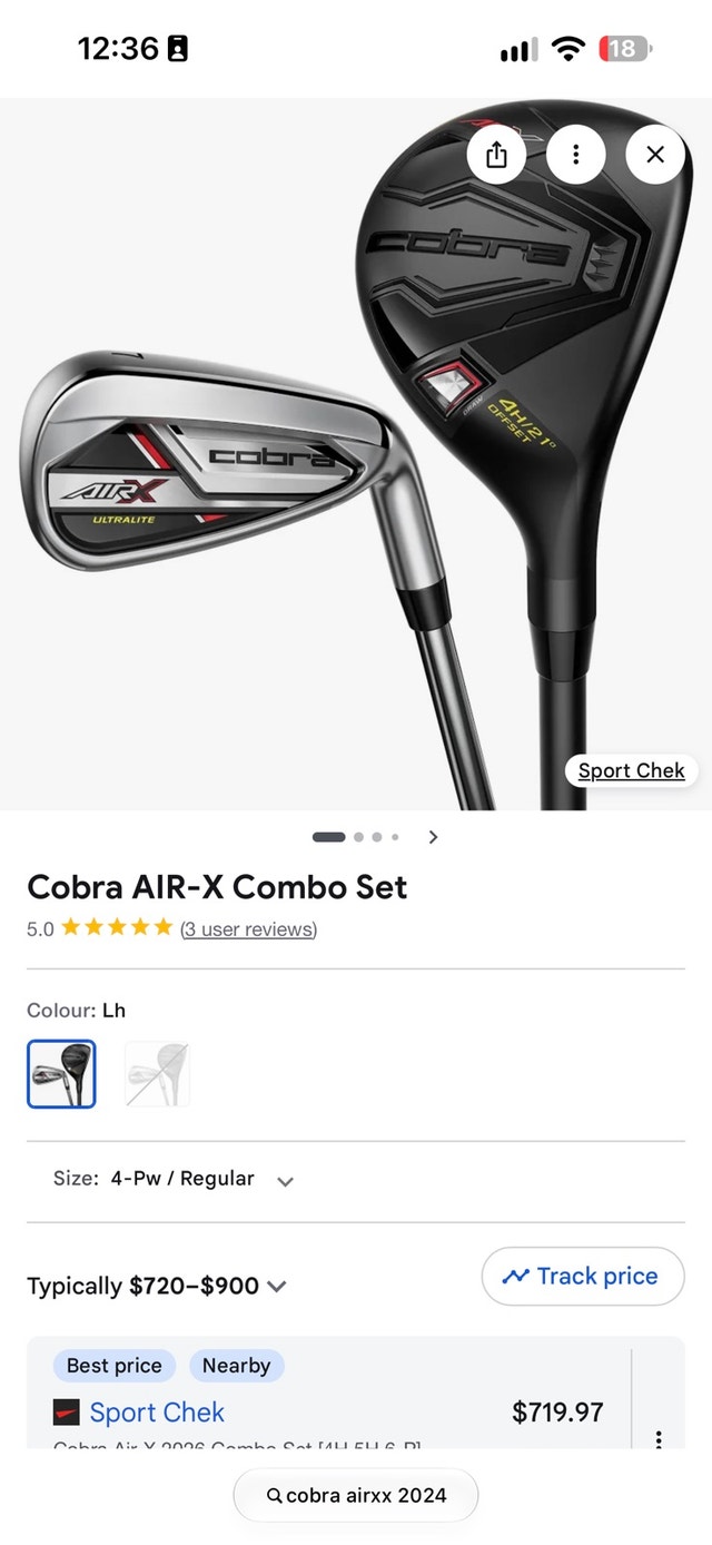 cobra air x golf clubs 4 5 hybrid 6- pw steel