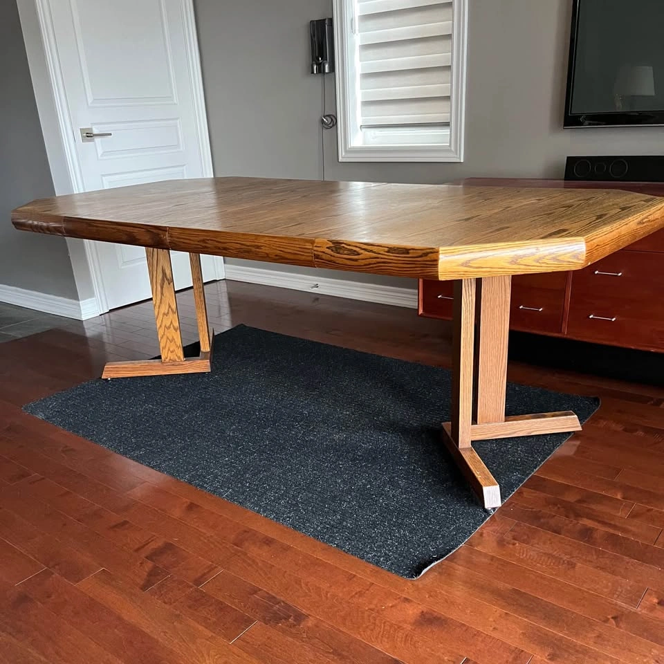Vintage Octagonal Oak Dining Table with Two Leaves - photo 4