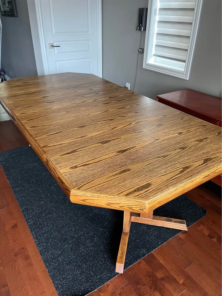 Vintage Octagonal Oak Dining Table with Two Leaves - photo 5