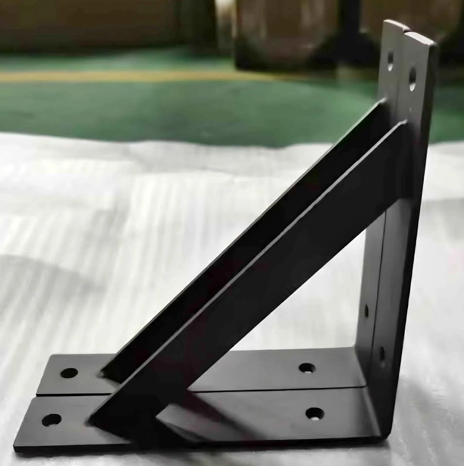 Heavy-Duty Matte Black Steel Shelf Brackets - Pair (12" x 12")