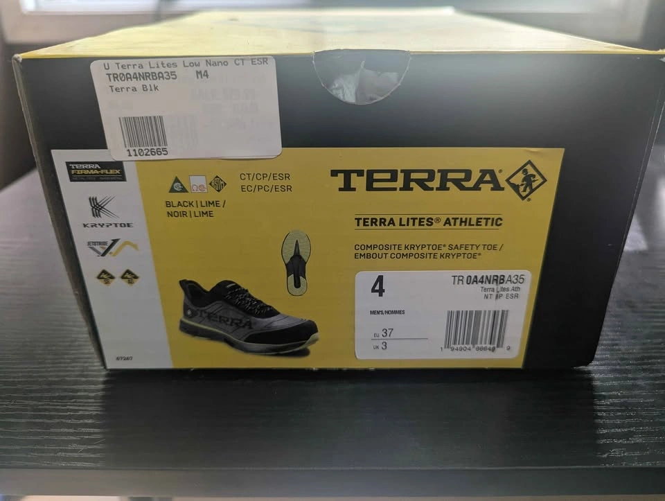 Terra Lites Low Nano Safety Shoes - Black/Lime, Men's 4 - photo 2