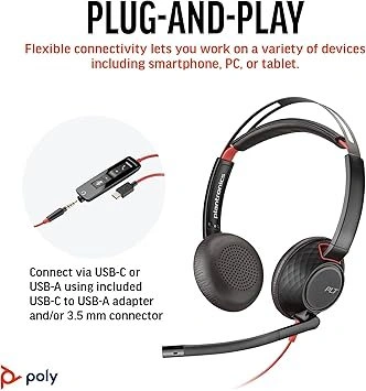 [Brand New] Poly Blackwire 5220 Wired Headset (Plantronics)