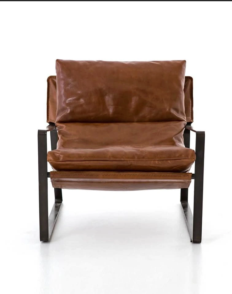 Four Hands Sling Lounge Chair – Dakota Tobacco Leather