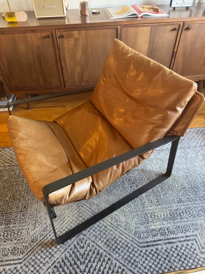 Four Hands Sling Lounge Chair – Dakota Tobacco Leather - photo 2