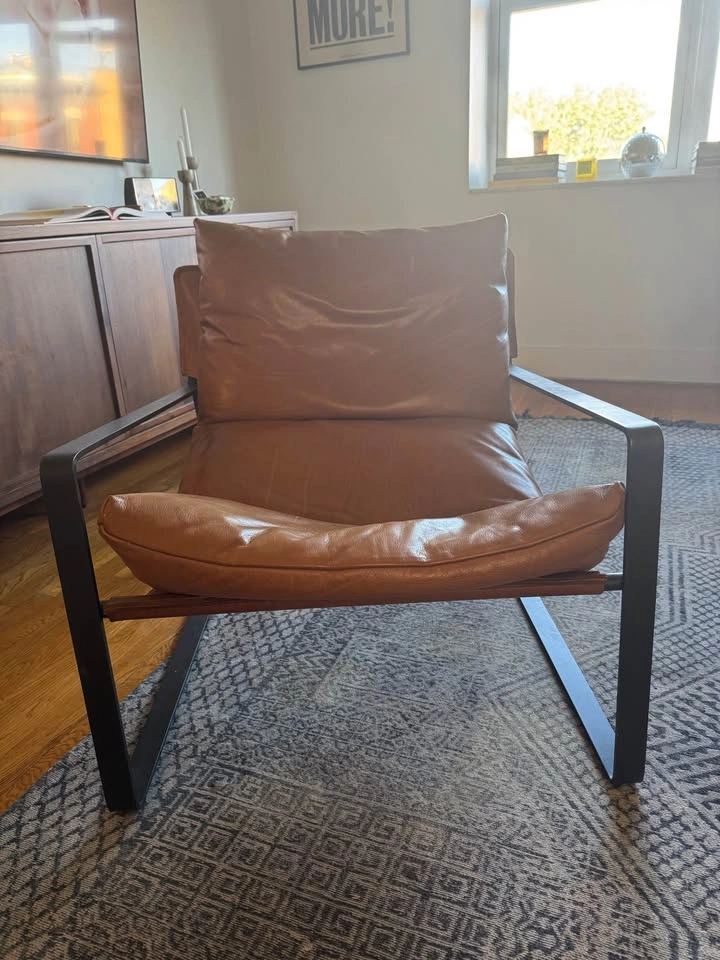 Four Hands Sling Lounge Chair – Dakota Tobacco Leather - photo 3