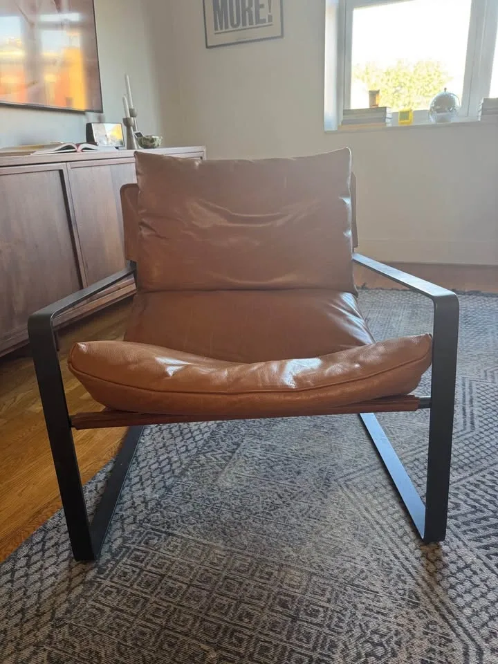 Four Hands Sling Lounge Chair – Dakota Tobacco Leather - photo 3
