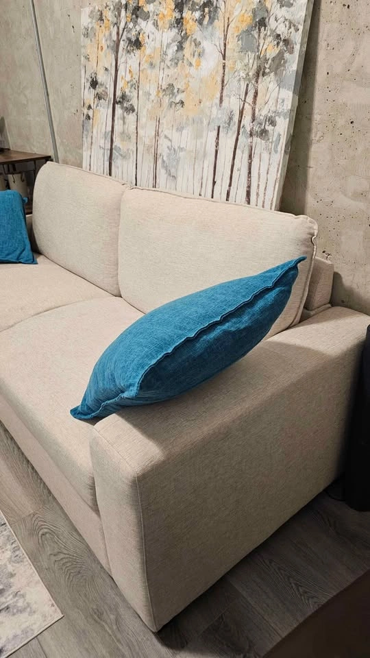 Modern Taupe Sofa / Couch – Only 1 Year Old (Includes 3-Yr Warra - photo 2