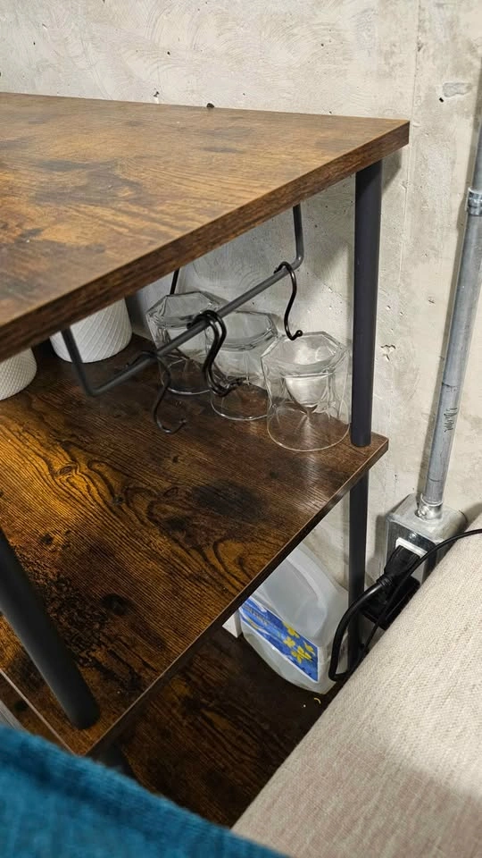 Rustic Coffee Bar Station / Baker’s Rack with Power Outlets - photo 2