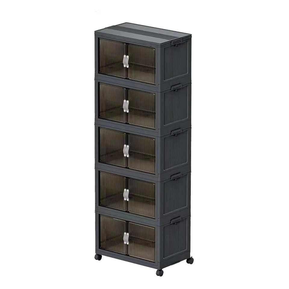 New 5 Tier Stackable Storage Bins with Magnetic Front Door