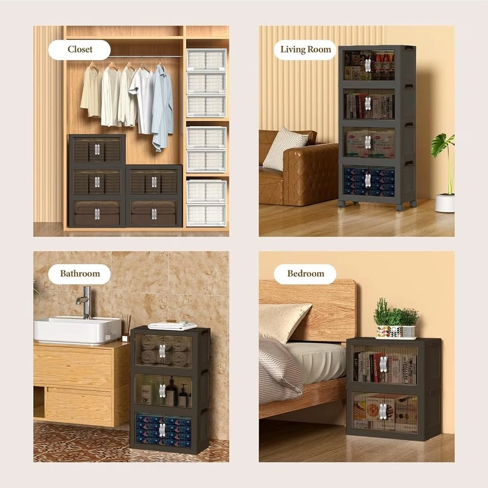 New 5 Tier Stackable Storage Bins with Magnetic Front Door - photo 4