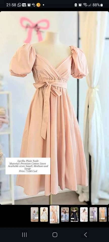 Pink Puff Sleeve Dress - by Pretty Finds by Lor