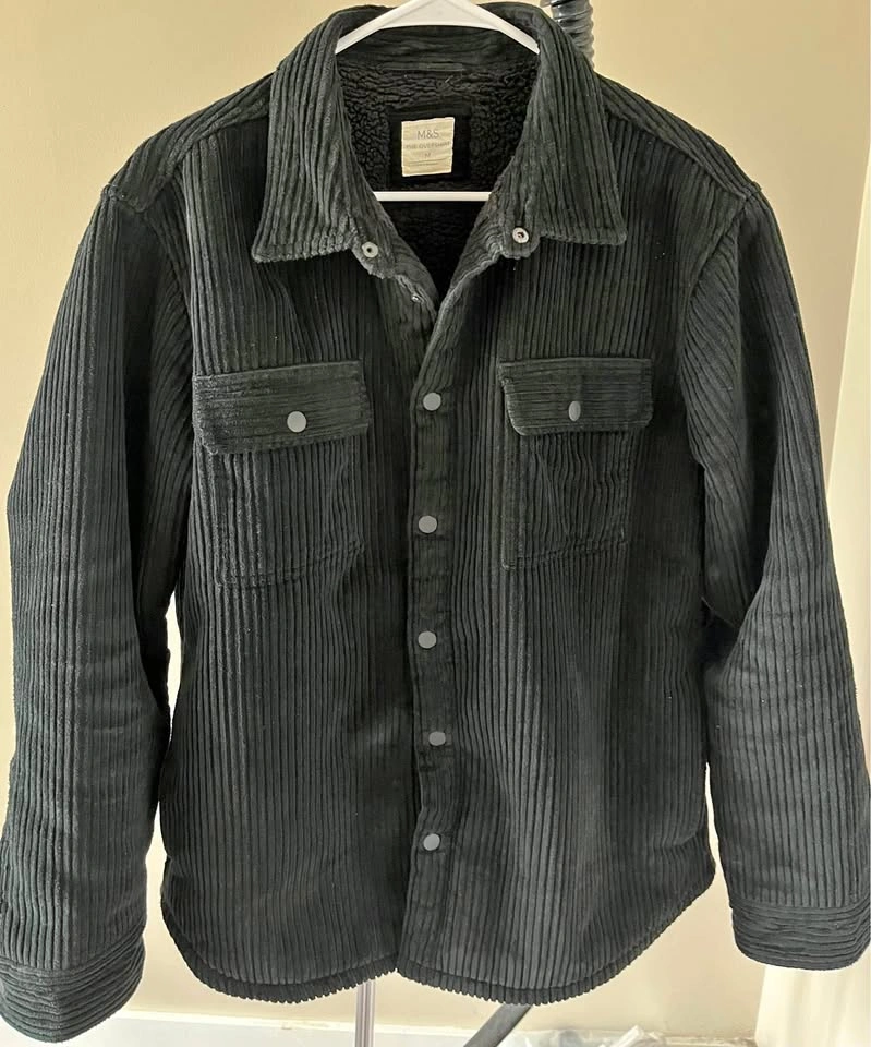 Marks & Spencer Men's Corduroy Overshirt Jacket – Medium – Charc