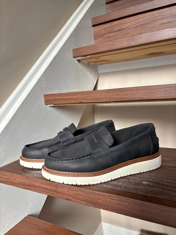 TOMS TRVL LITE Black Leather Loafers
