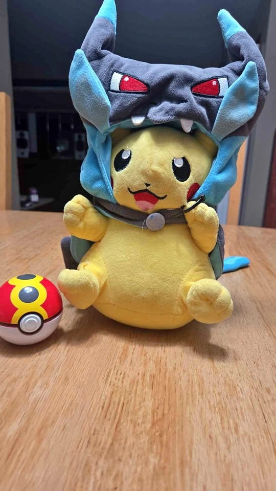Authentic 2014 Pokémon Center Mega Charizard X Pikachu Plush