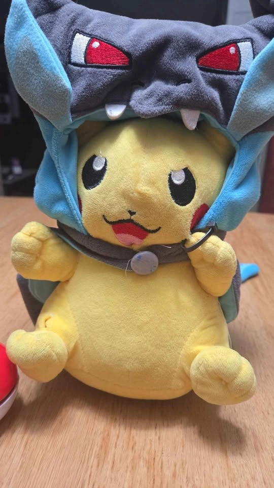 Authentic 2014 Pokémon Center Mega Charizard X Pikachu Plush - photo 2