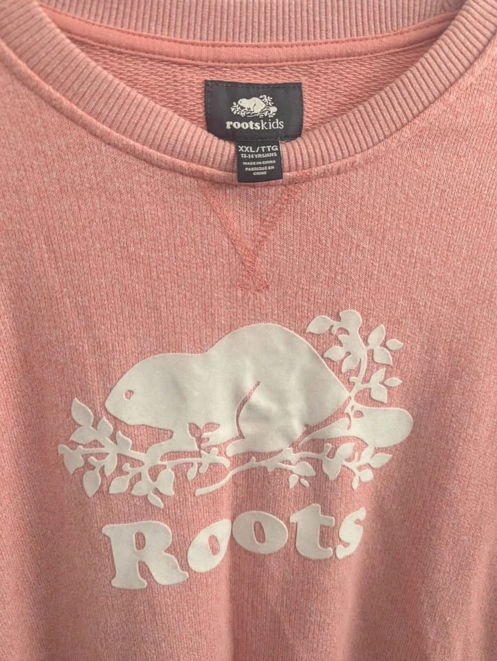 Roots kids short-sleeve sweatshirt dress in pink/coral - photo 2