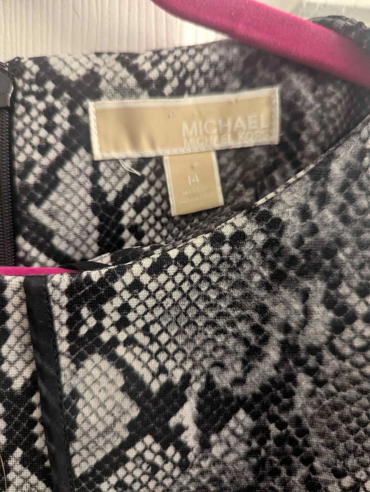 Michael Kors Snakeskin Print Dress Black/Grey