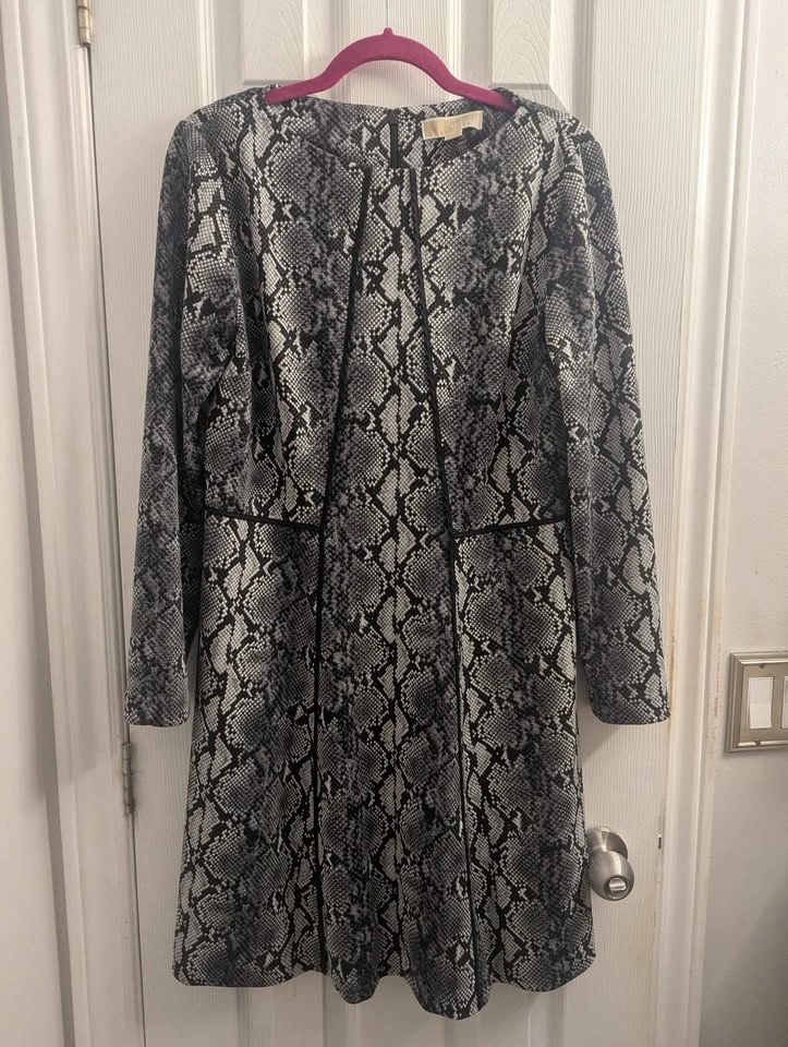 Michael Kors Snakeskin Print Dress Black/Grey - photo 2