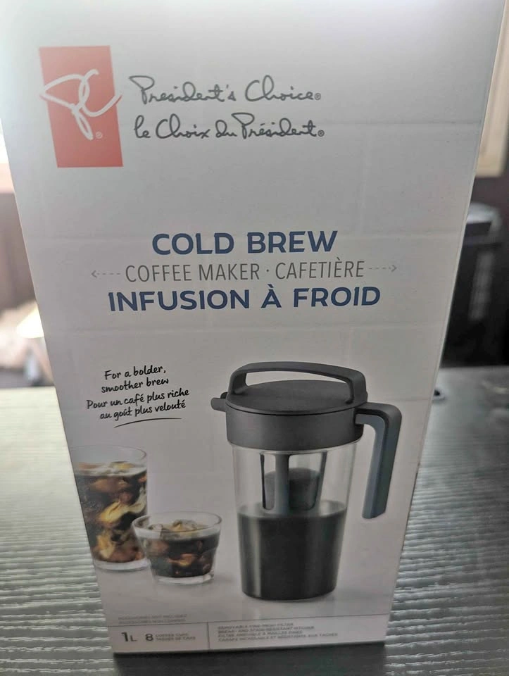 President's Choice Cold Brew Coffee Maker – 1L, New in Box
