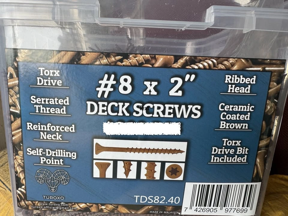 200 Pcs #8 x 2" Brown Torx/Star Head Fence Screws - Ceramic Coat - photo 2