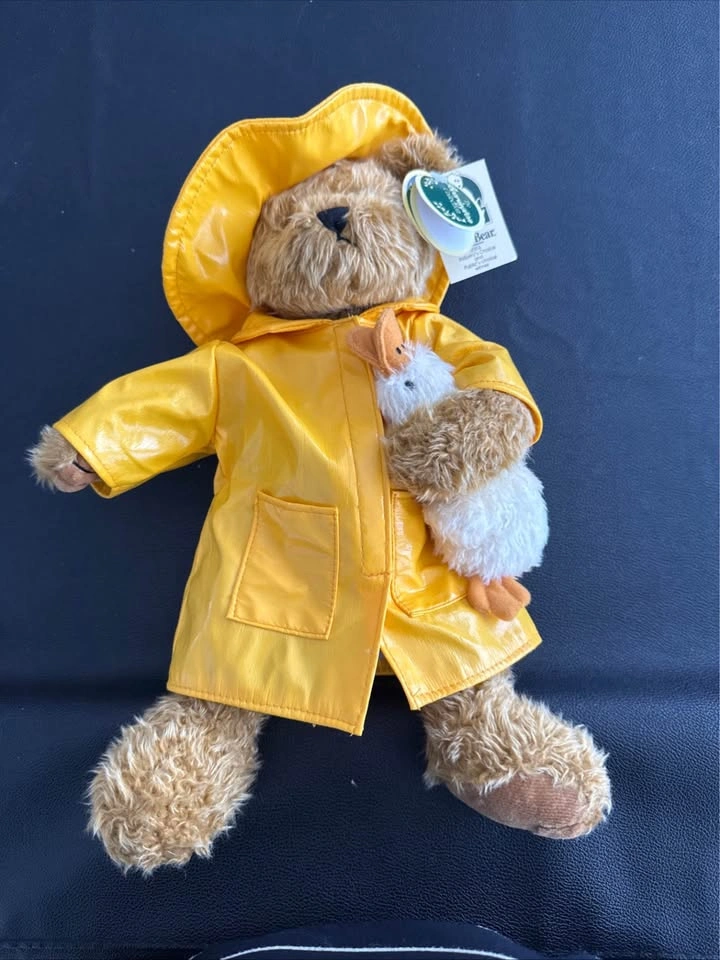 2002 Toby Teddy Bear in Yellow Raincoat with Duck - photo 4
