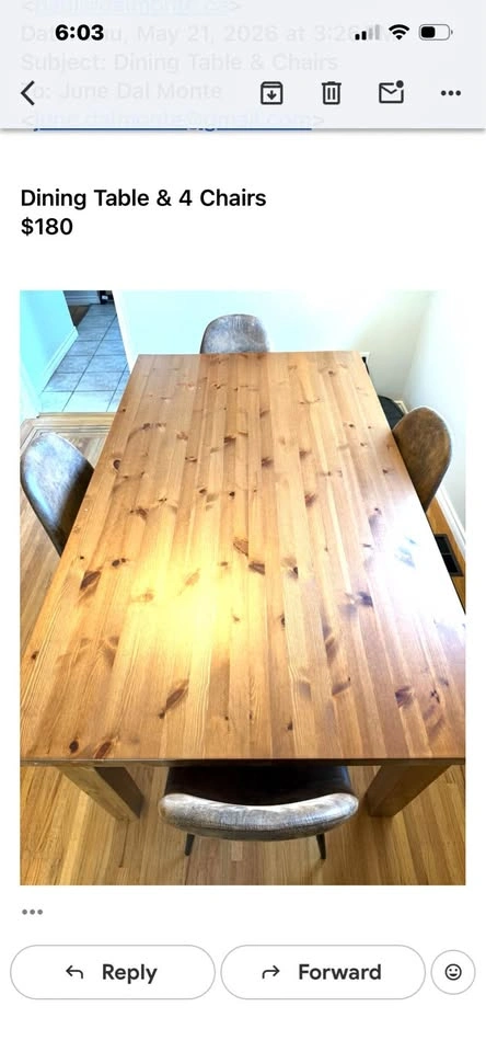 Dining Table & 4 Chairs