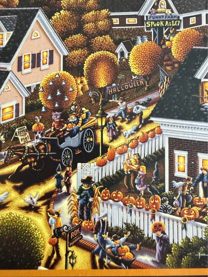 Dowdle Folk Art All Hallows Eve 500 Piece Jigsaw Puzzle - photo 3