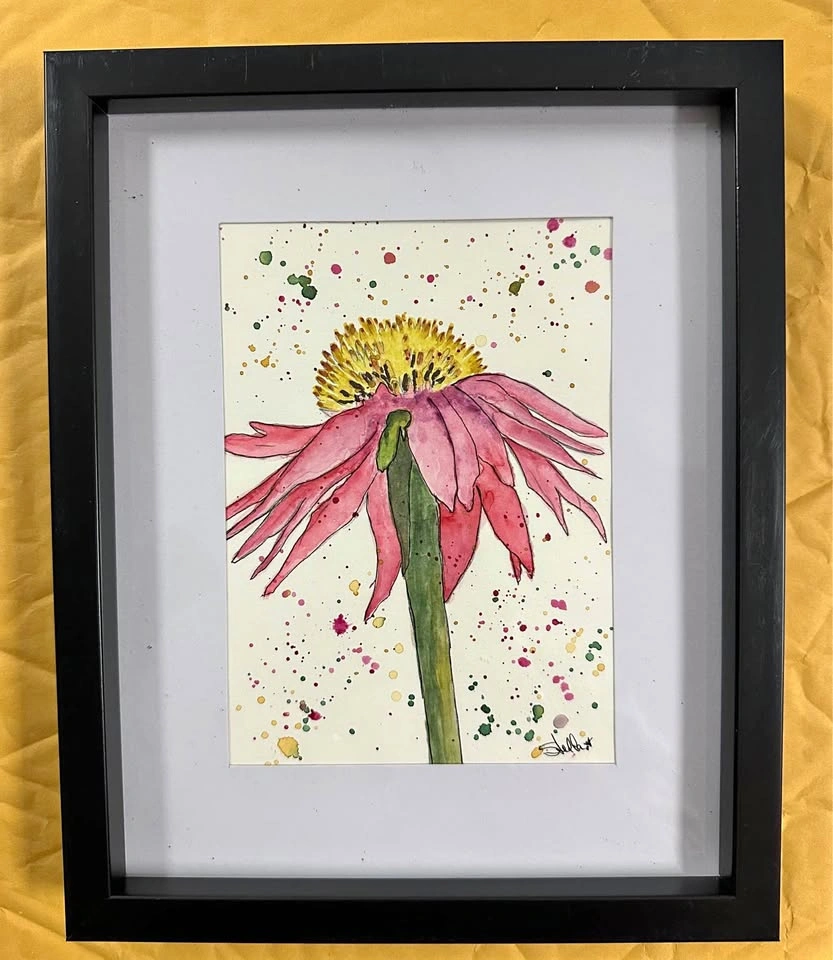 Original Stella Signed Floral Watercolor Paintings - 9”x11”