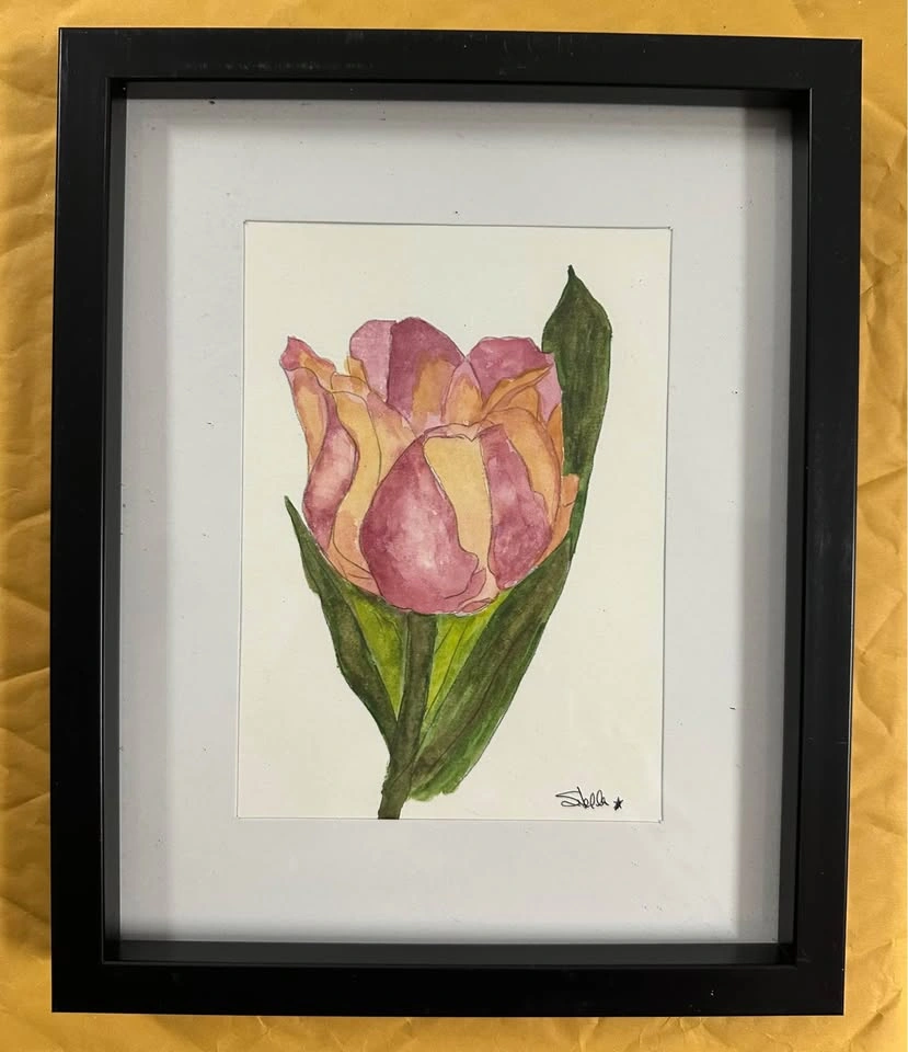 Original Stella Signed Floral Watercolor Paintings - 9”x11” - photo 4