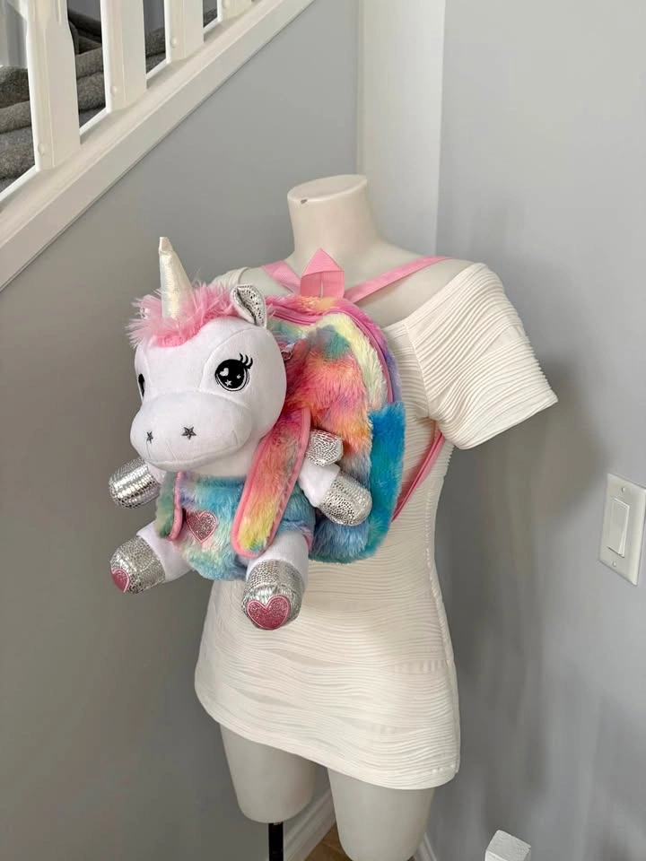 Rainbow Plush Unicorn Backpack