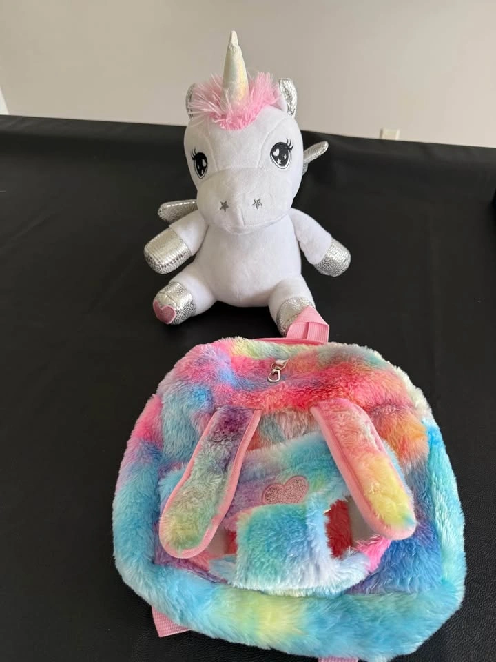 Rainbow Plush Unicorn Backpack - photo 4