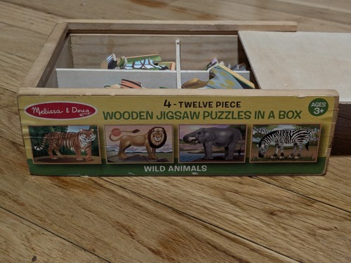 Melissa & Doug Wild Animals Wooden Jigsaw Puzzles in Box