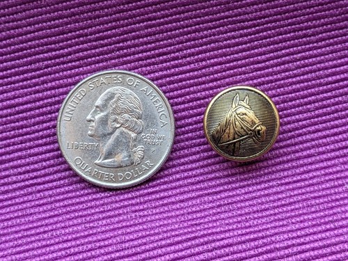 4 Vintage Waterbury Brass Horse Head Blazer Cuff Buttons 5/8" - photo 2