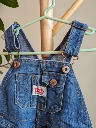 Levi's 24M Denim Overalls | Full Leg Snaps | Retro Fall Baby Out - photo 3